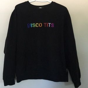 Tove Lo rainbow embroidered disco tits pullover